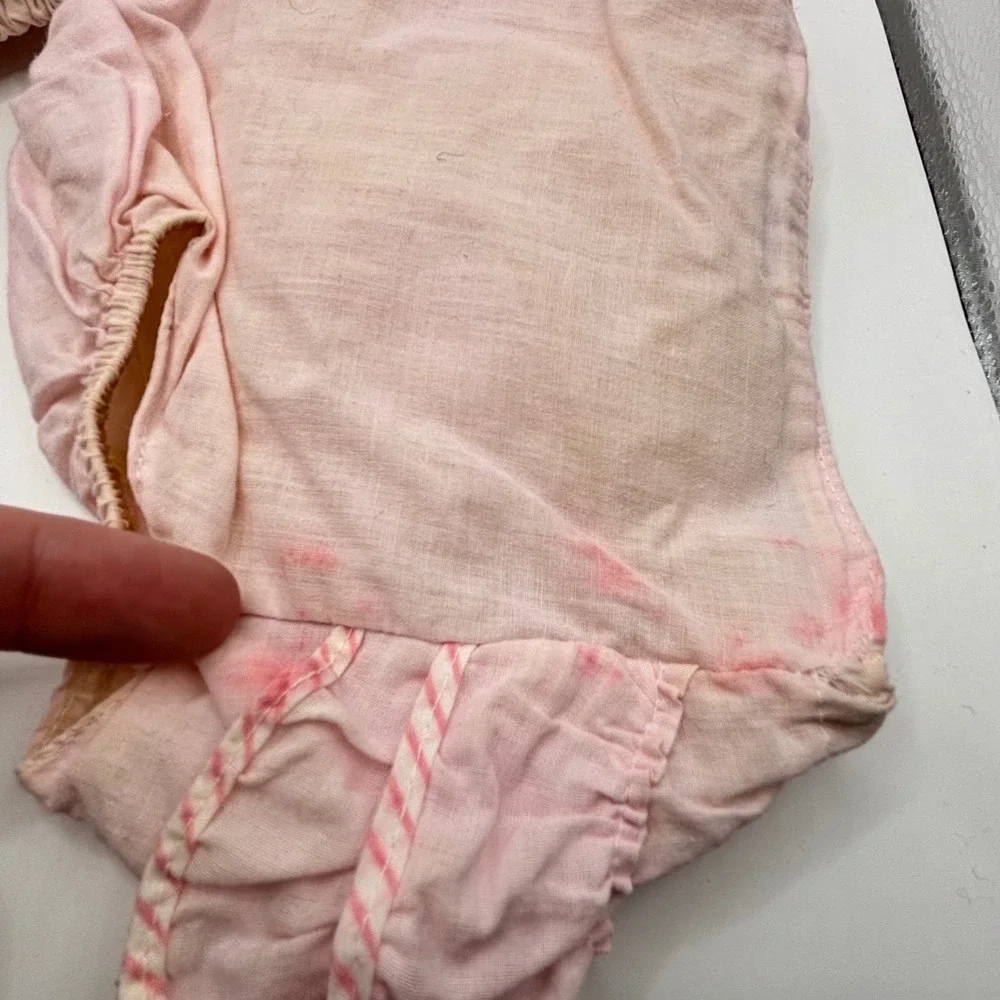 Vintage Baby‎ Bloomers Diaper Covers Set Pink Gingham Ruffled Plaid 3pc Bundle